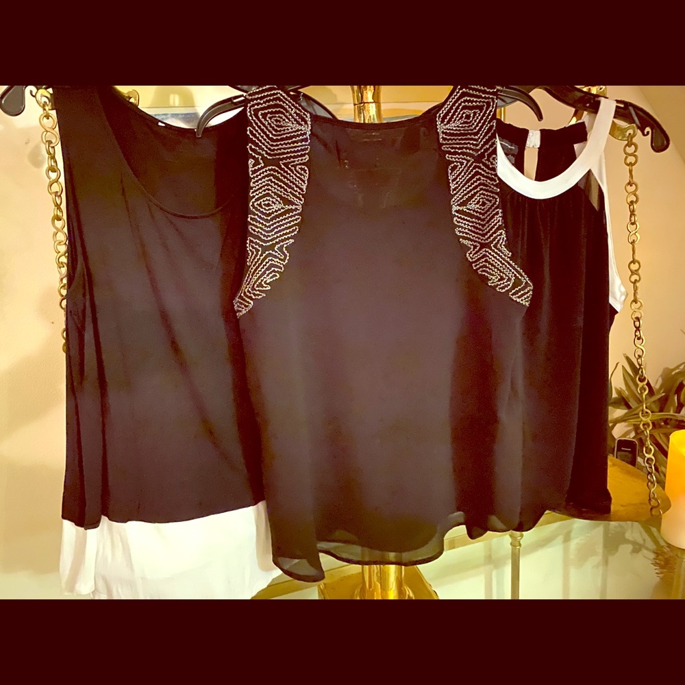 (3) lovely dressy tank style tops